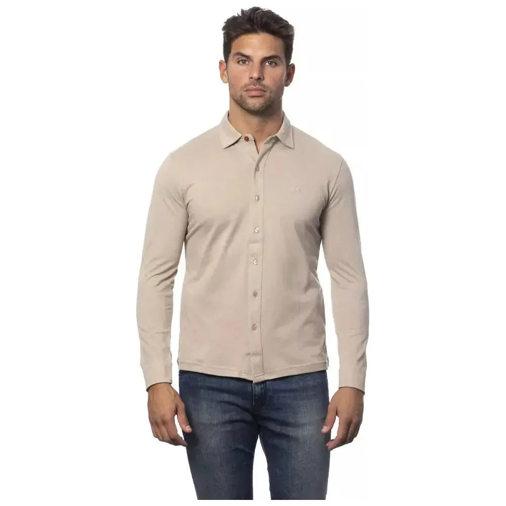 Verri Beige Cotton Men Shirt 1728,67345744032,Beige,Clothing,Dress Shirts - Shirts - Clothing,Men,Men - Clothing,New with tags,Shirts - Clothing,Shirts - Men - Clothing,Verri,XXL