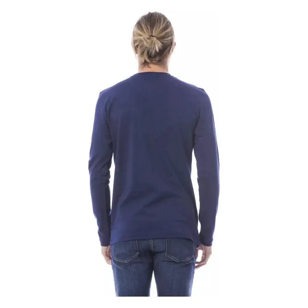Verri Blue Cotton Men T-Shirt 1728,67345744032,Blue,Clothing,L,Long Sleeve - T-Shirts - Clothing,Men,Men - Clothing,New with tags,T-Shirts - Clothing,T-Shirts - Men - Clothing,Verri,XL,XXL