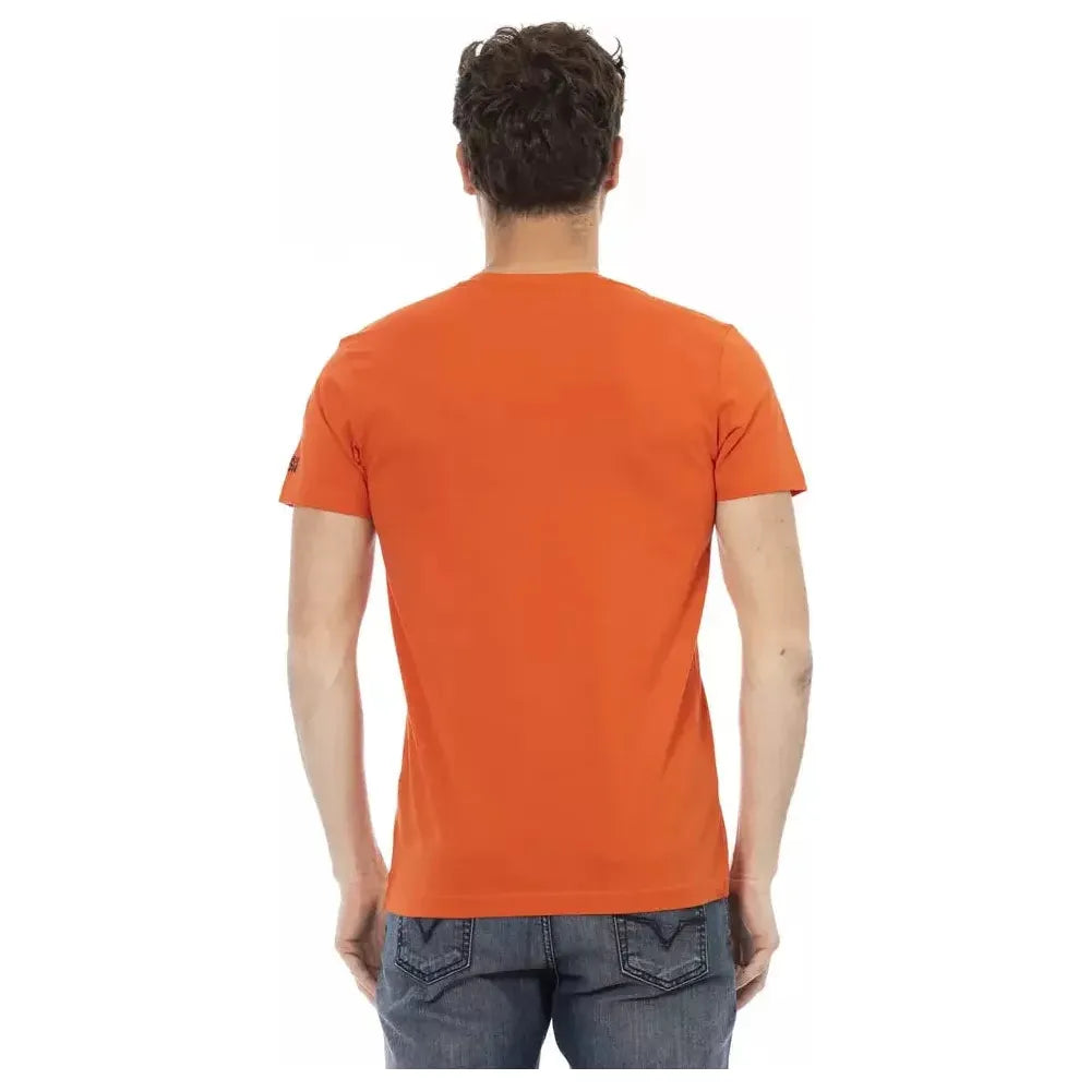 تي شيرت رجالي من القطن باللون الأحمر من Trussardi Action