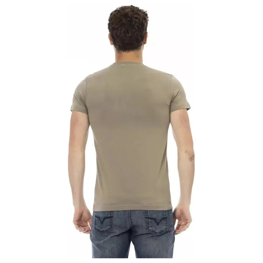 تي شيرت رجالي من القطن باللون الأخضر من Trussardi Action