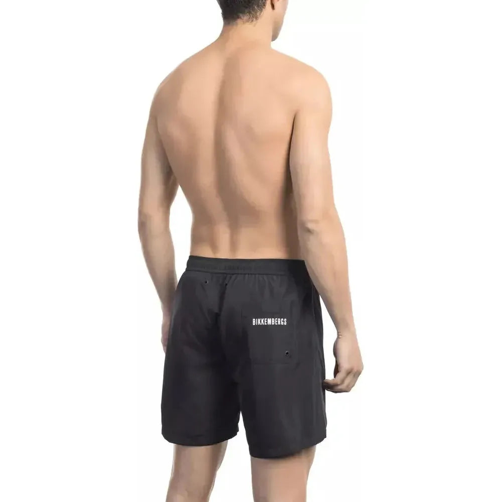 Bikkembergs Black Polyester Men Swim Short