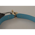 Dolce & Gabbana Elegant Python Leather Shoulder Strap Accessory Dolce & Gabbana Light Slate Gray