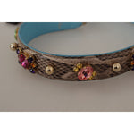 Dolce & Gabbana Elegant Python Leather Shoulder Strap Accessory Dolce & Gabbana Light Slate Gray