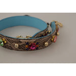 Dolce & Gabbana Elegant Python Leather Shoulder Strap Accessory Dolce & Gabbana Light Slate Gray
