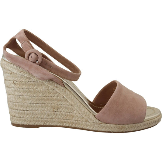 Prada Pink Suede Leather Ankle Strap Sandals LA10137- 40.5