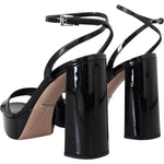 Prada Black Patent Sandals Ankle Strap Heels Leather LA10141-35