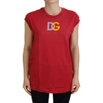 Dolce & Gabbana Red Cotton DG Logo Tank Top T-shirt TSH83147- 36