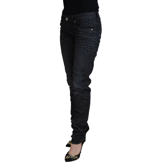 Acht Black Cotton Low Waist Slim Fit Women Casual Denim Jeans PAN71823- 26