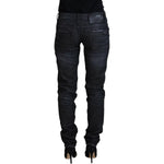 Acht Black Cotton Low Waist Slim Fit Women Casual Denim Jeans PAN71823- 26