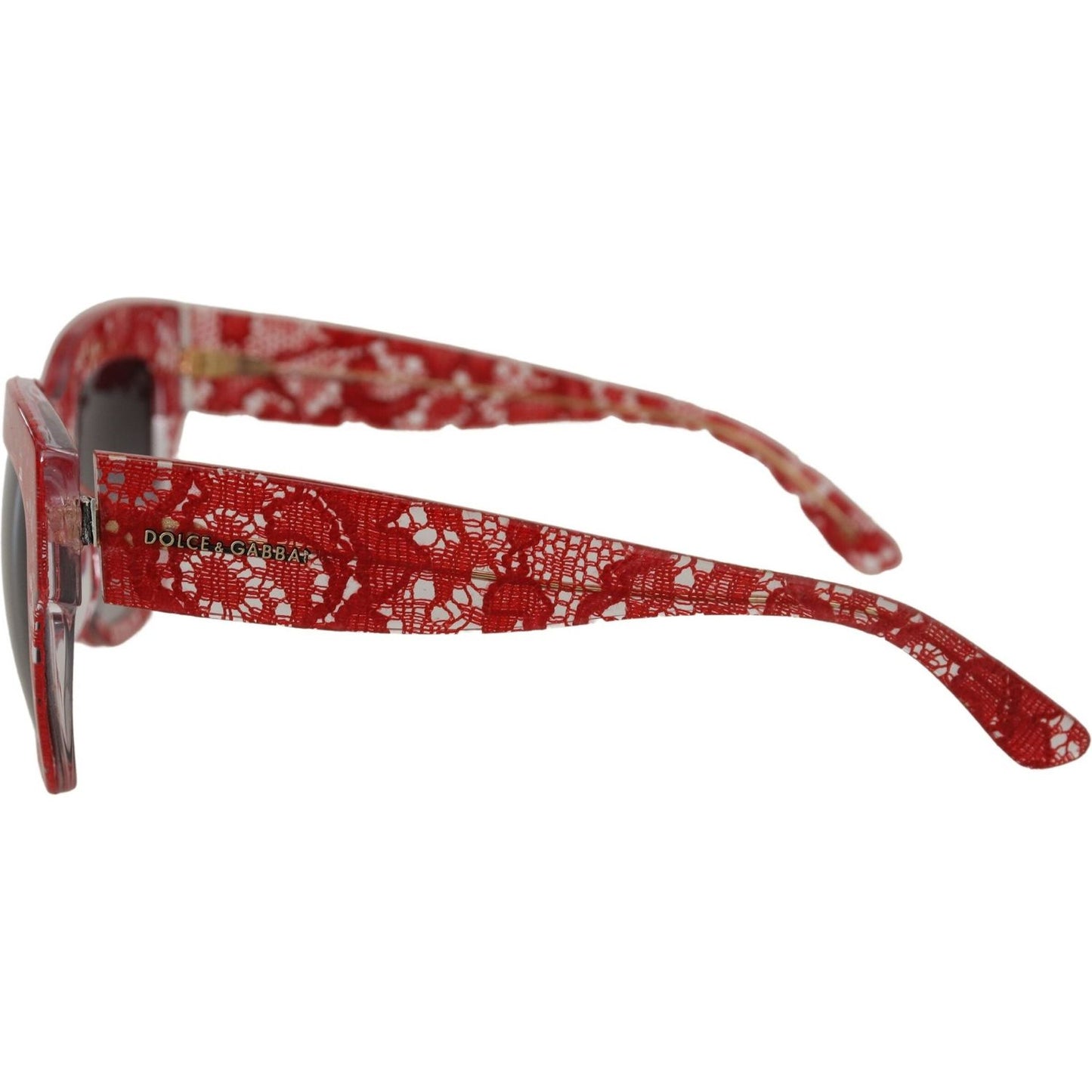 Dolce & Gabbana Red DG4231F Lace Acetate Rectangle Shades Sunglasses Dolce & Gabbana