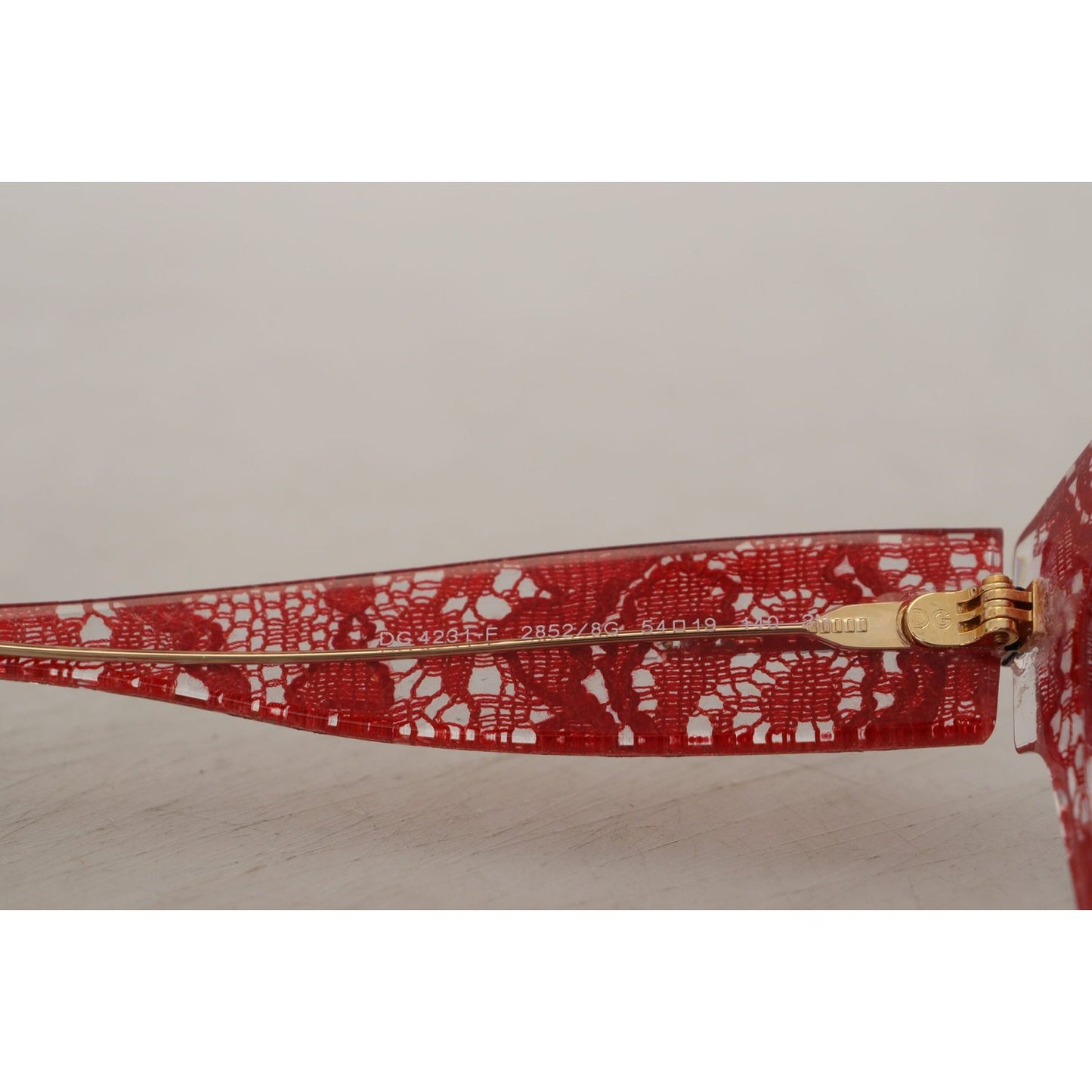 Dolce & Gabbana Red DG4231F Lace Acetate Rectangle Shades Sunglasses Dolce & Gabbana
