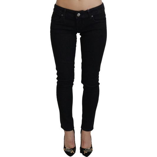 Acht Black Low Waist Slim Fit Cotton Denim Jeans 1728,67345645728,Acht,Black,Clothing,Jeans & Pants - Women - Clothing,Jeans Denim - Clothing,Material: Cotton,New with tags,Slim Fit Jeans - Jeans Denim - Clothing,W26,Women,Women - Clothing