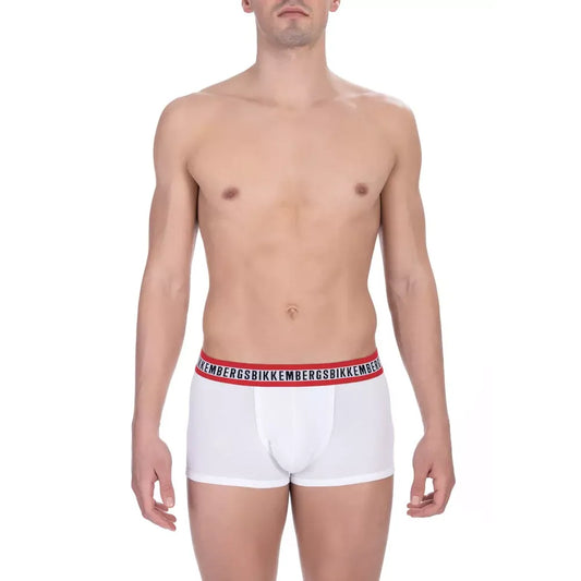 Bikkembergs White Cotton Men's Underwear Trunk Twin Pack