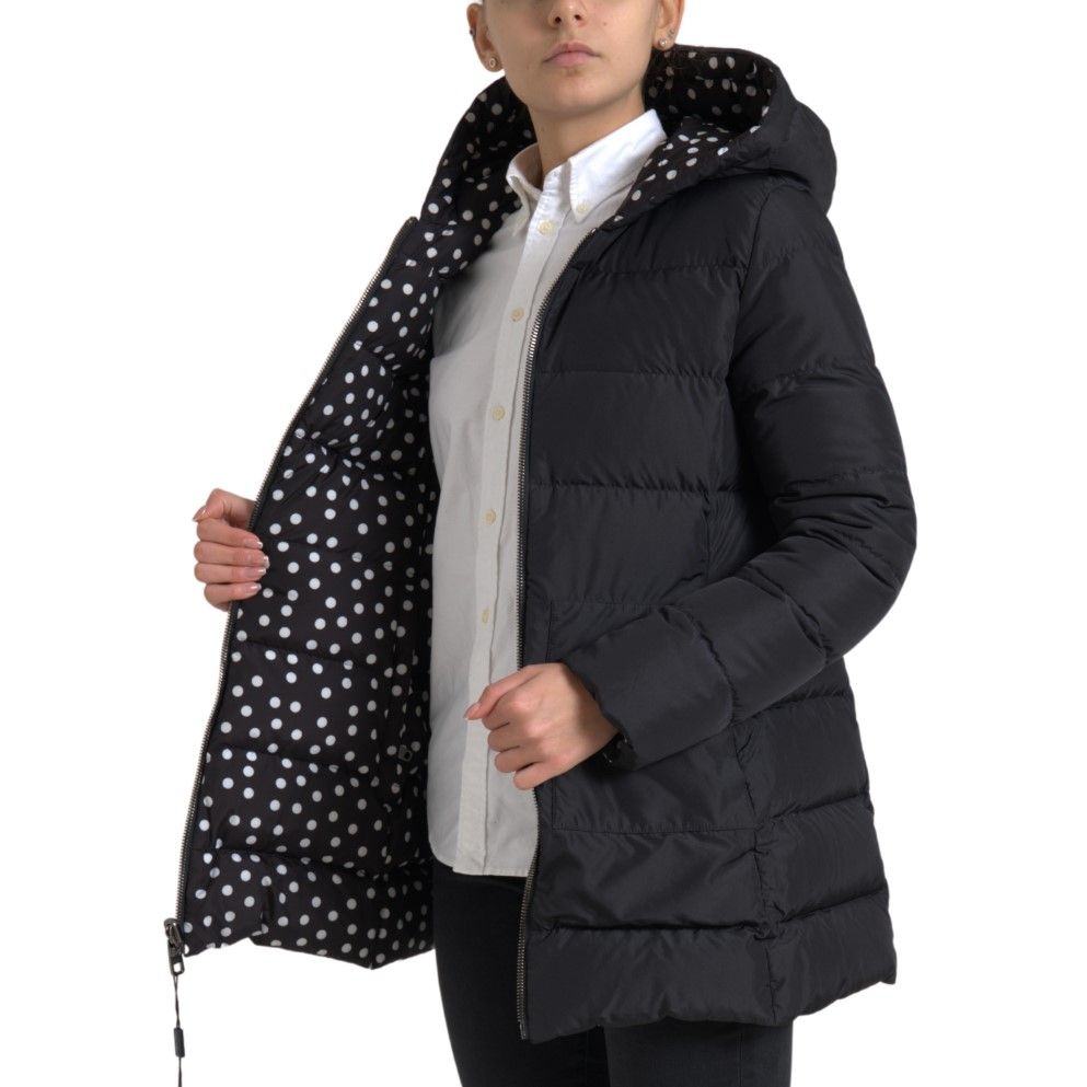 Dolce & Gabbana Black Polyester Hooded Reversible Jacket