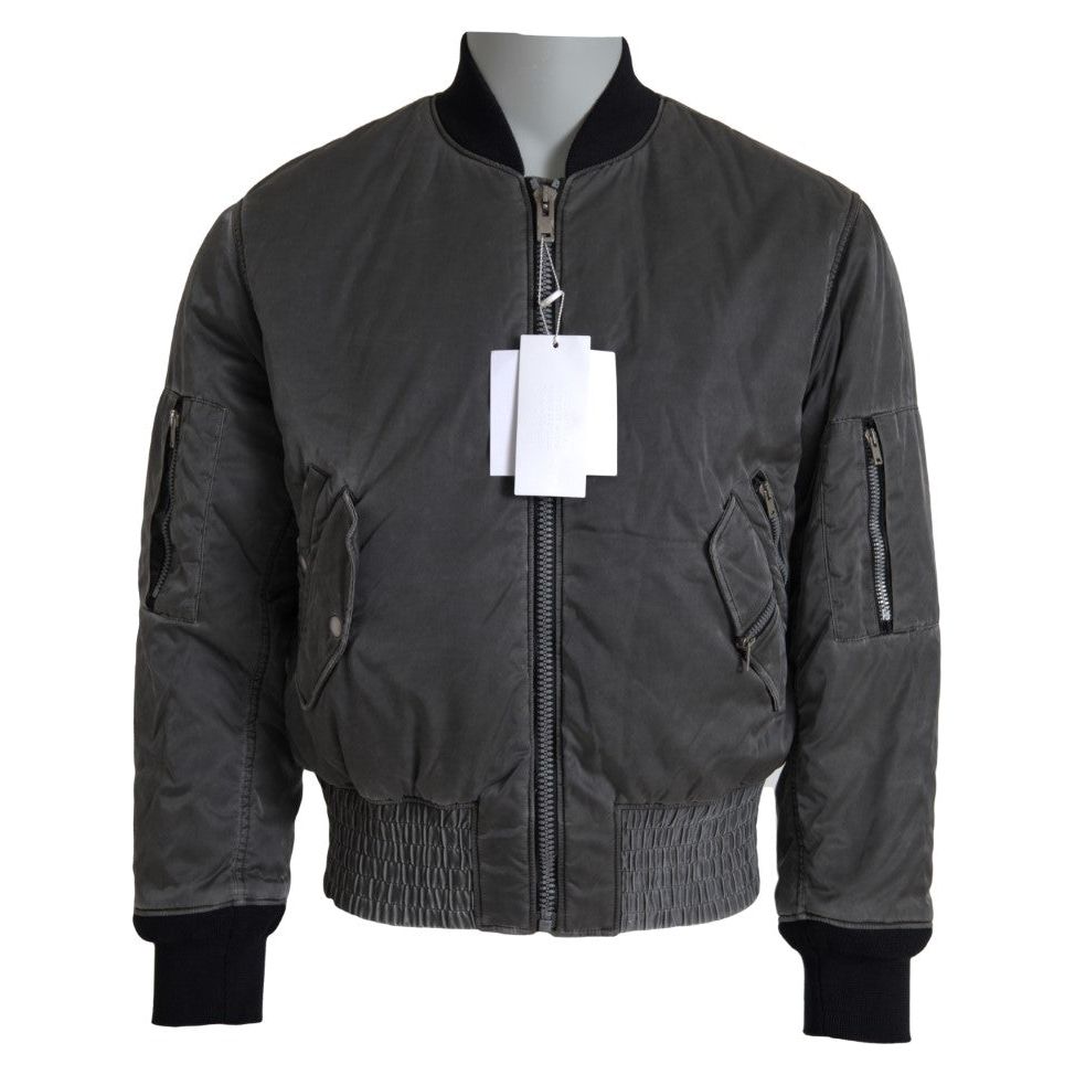 MM6 Maison Margiela Gray Bomber Zipper Pocket Sleeves Jacket JKT3047-46