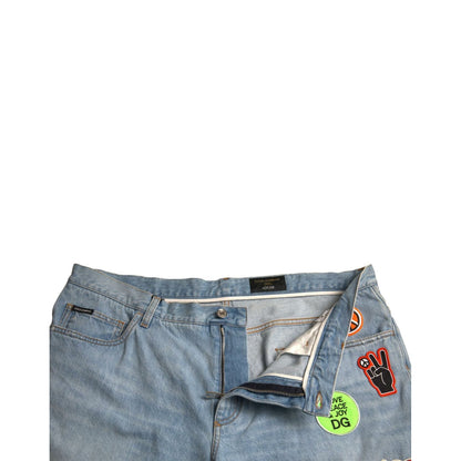 Dolce & Gabbana Light Blue Cotton Men Bermuda Denim Shorts