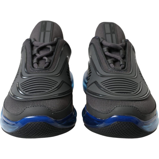 Prada Black Blue Rubber Knit Slip On Low Top Sneakers Shoes MV5214-40