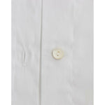 John Galliano Chic White Cotton Blend Shortsleeve Blouse John Galliano Light Gray