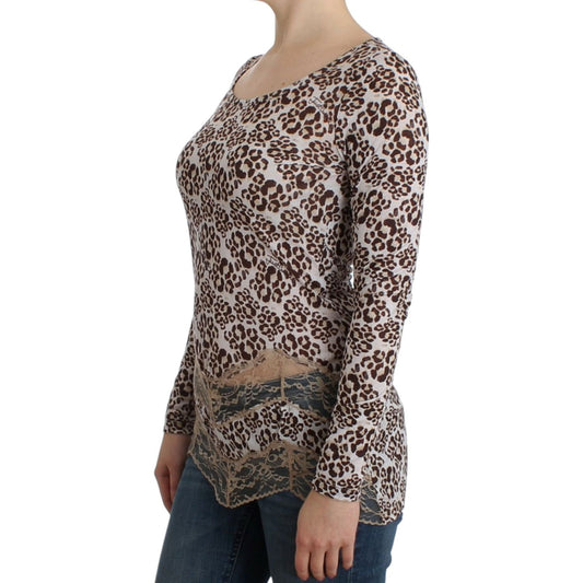 Cavalli Brown longsleeved lace top SIG11989-2