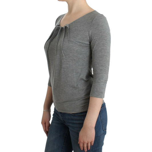 Cavalli Gray 3/4 sleeves jumper top SIG12080-2
