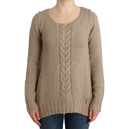 Cavalli Beige knitted wool sweater