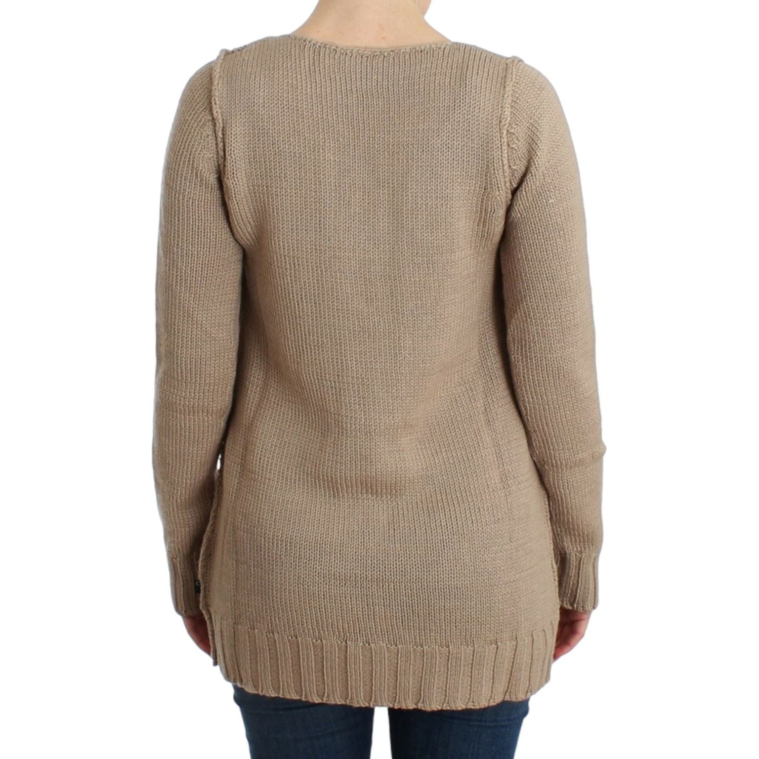Cavalli Beige knitted wool sweater