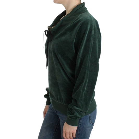 Cavalli Green velvet cotton sweater SIG11974-1
