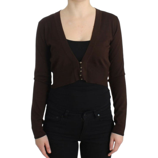 Cavalli Brown cropped wool cardigan SIG11622-3