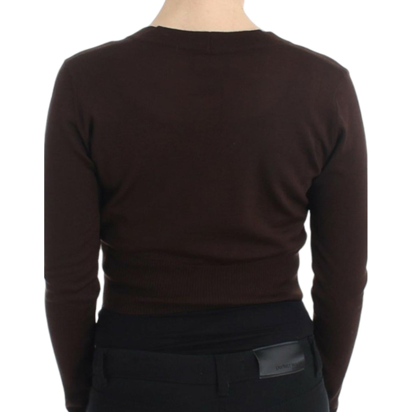 Cavalli Brown cropped wool cardigan SIG11622-3