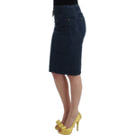 Cavalli Blue corduroy pencil skirt SIG11824-1