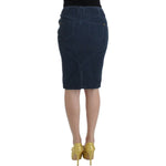 Cavalli Blue corduroy pencil skirt SIG11824-1