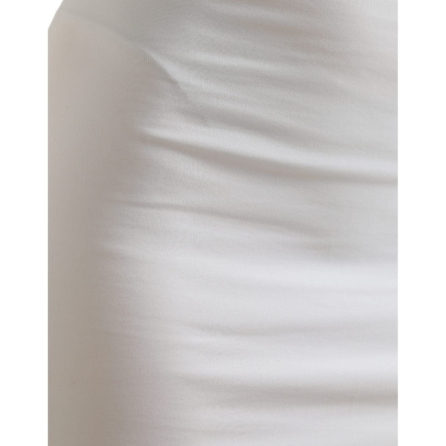 Dolce & Gabbana White Viscose High Waist Pencil Cut Mini Skirt