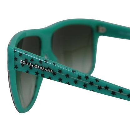 Dolce & Gabbana Green Stars Acetate Square Shades Sunglasses Dolce & Gabbana