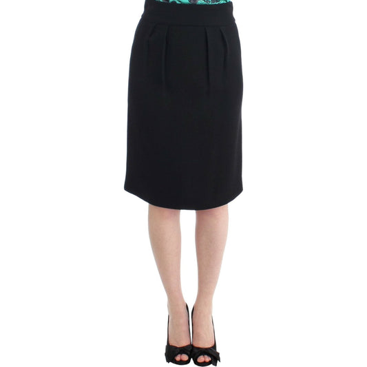 Cavalli Black wool pencil skirt SIG11633-2