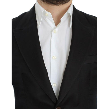 Dolce & Gabbana Black silk slim fit blazer Dolce & Gabbana