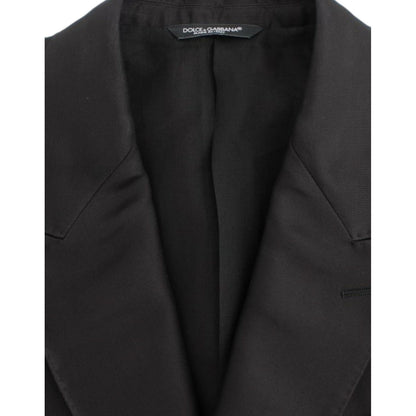 Dolce & Gabbana Black silk slim fit blazer Dolce & Gabbana