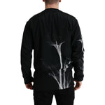 Dolce & Gabbana Floral Silk Crew Neck Sweater Dolce & Gabbana Black
