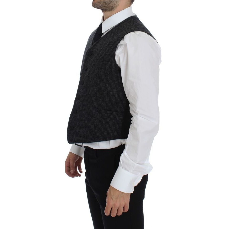 Dolce & Gabbana Gray Wool Blend Vest Gilet Weste