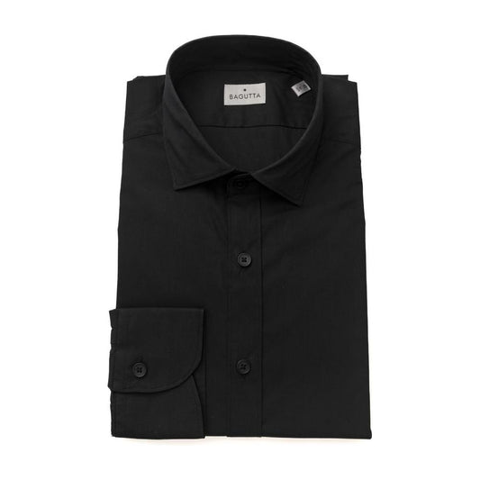 Bagutta Black Cotton Men's Slim Shirt Bagutta