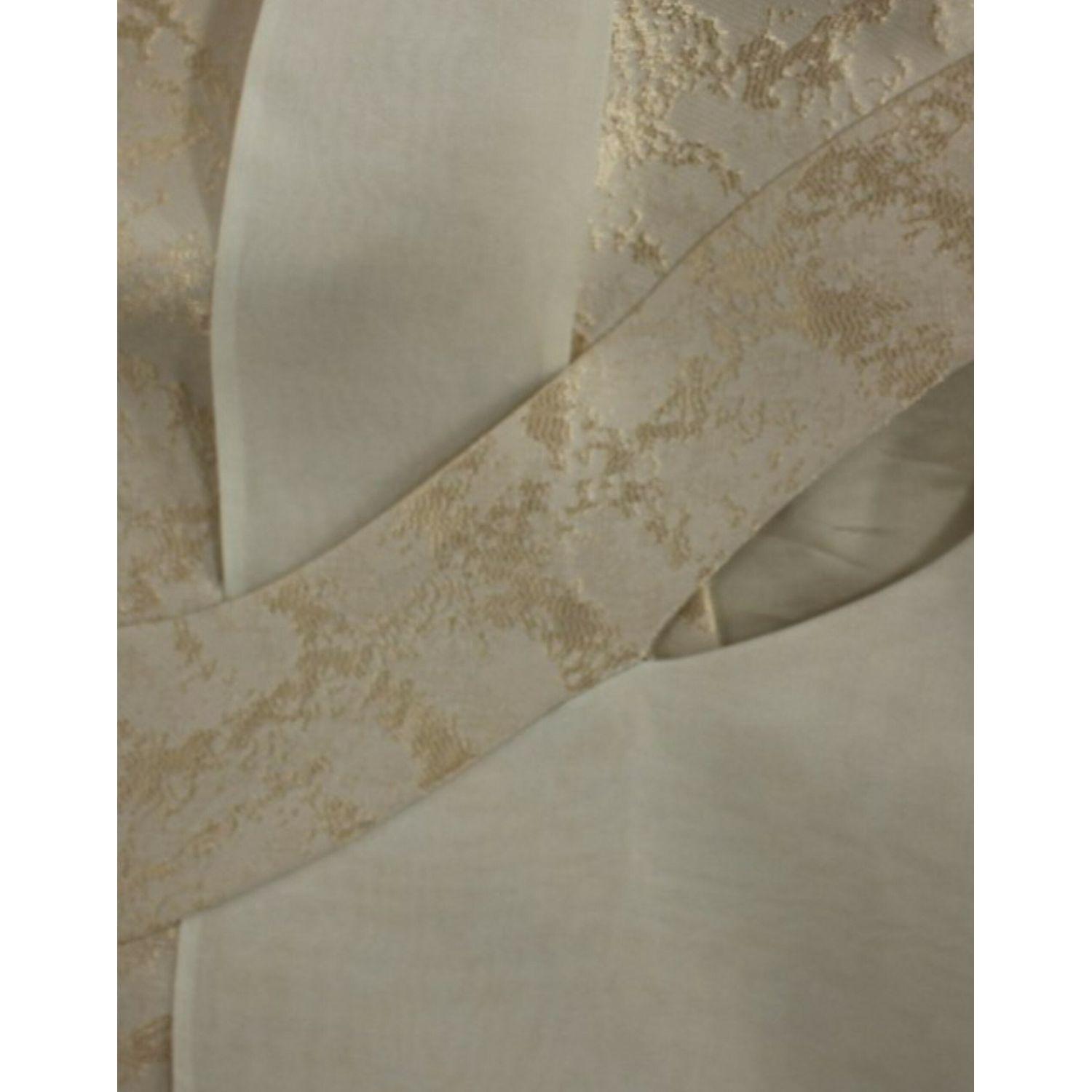 Zeyneptosun Beige brocade sleeveless jacket vest