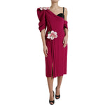 Dolce & Gabbana Elegant Purple Silk Midi Sheath Dress Dolce & Gabbana Brown