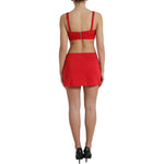 Dolce & Gabbana Exquisite Red Cut Out Bodycon Mini Dress Dolce & Gabbana Rosy Brown