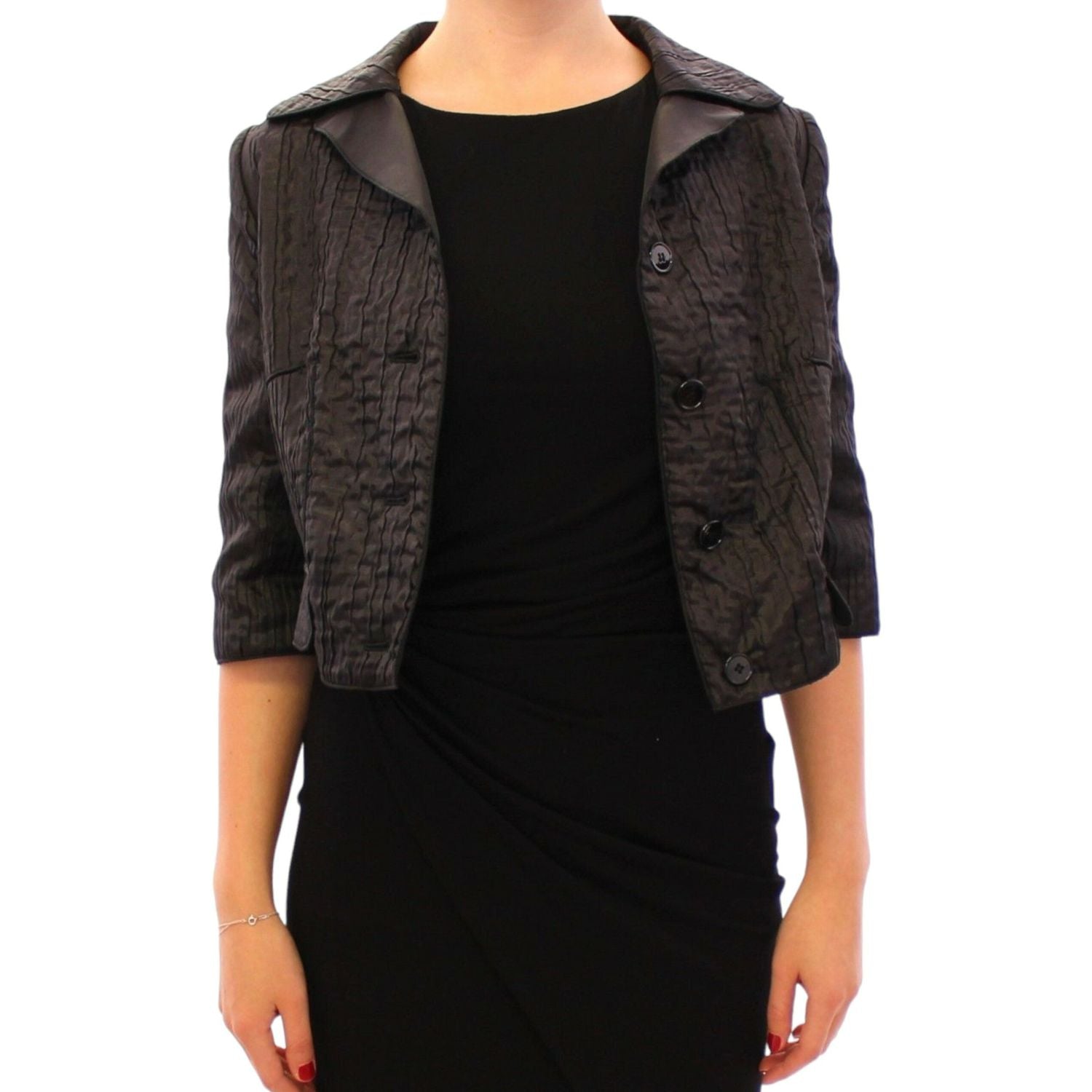 Dolce & Gabbana Black Short Bolero Shrug Jacket Coat