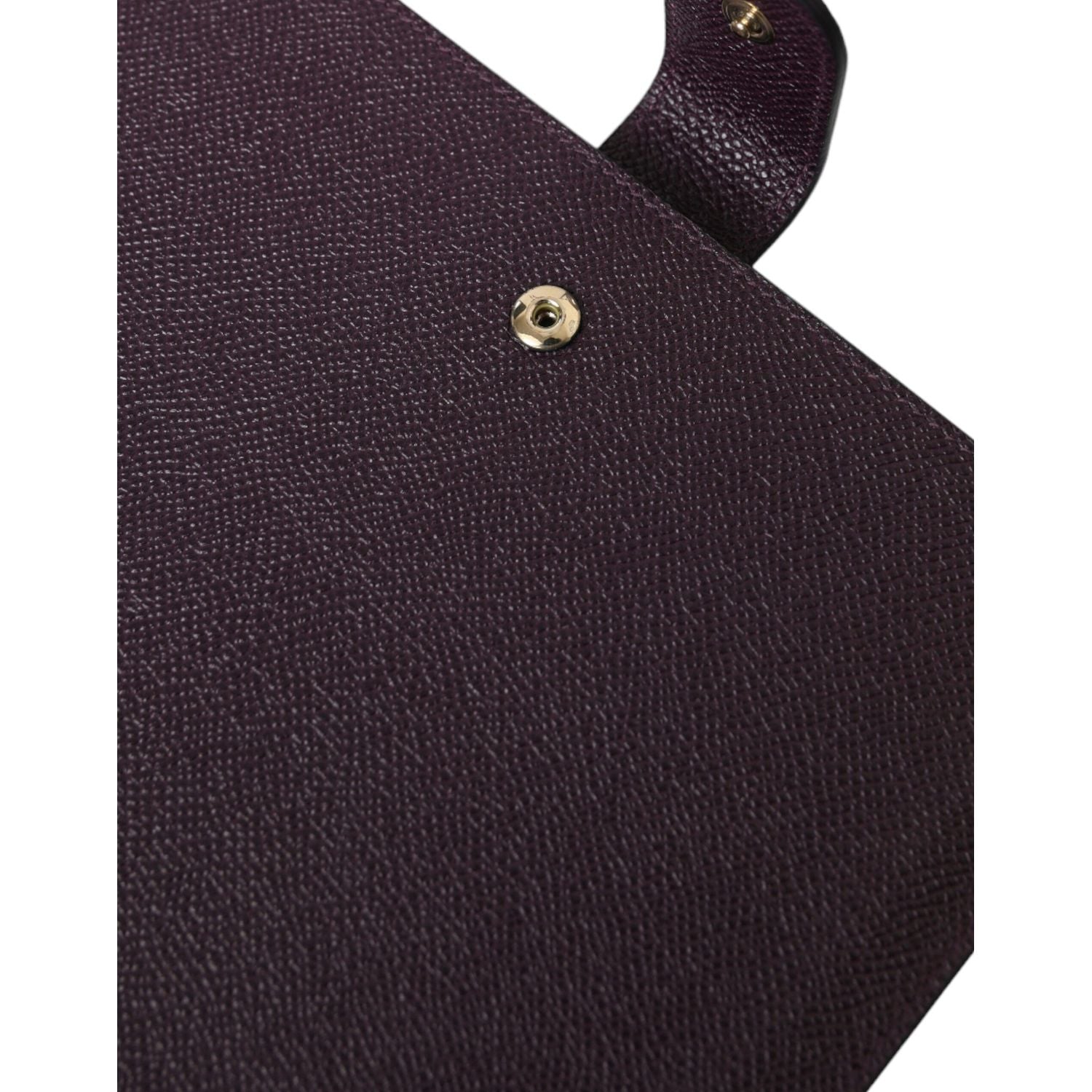 Dolce & Gabbana Dark Brown Leather Logo Plaque Cover Sleeve Tablet Case