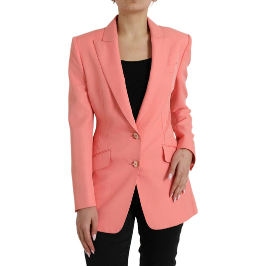 Dolce & Gabbana Pink Polyester Single Breasted Blazer Jacket Dolce & Gabbana