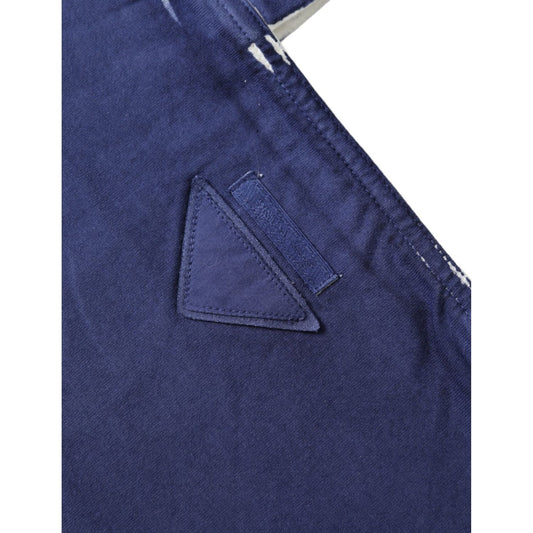 Prada Blue Jersey Fabric Logo Shoulder Shopping Tote Shopping Bag BAG1191