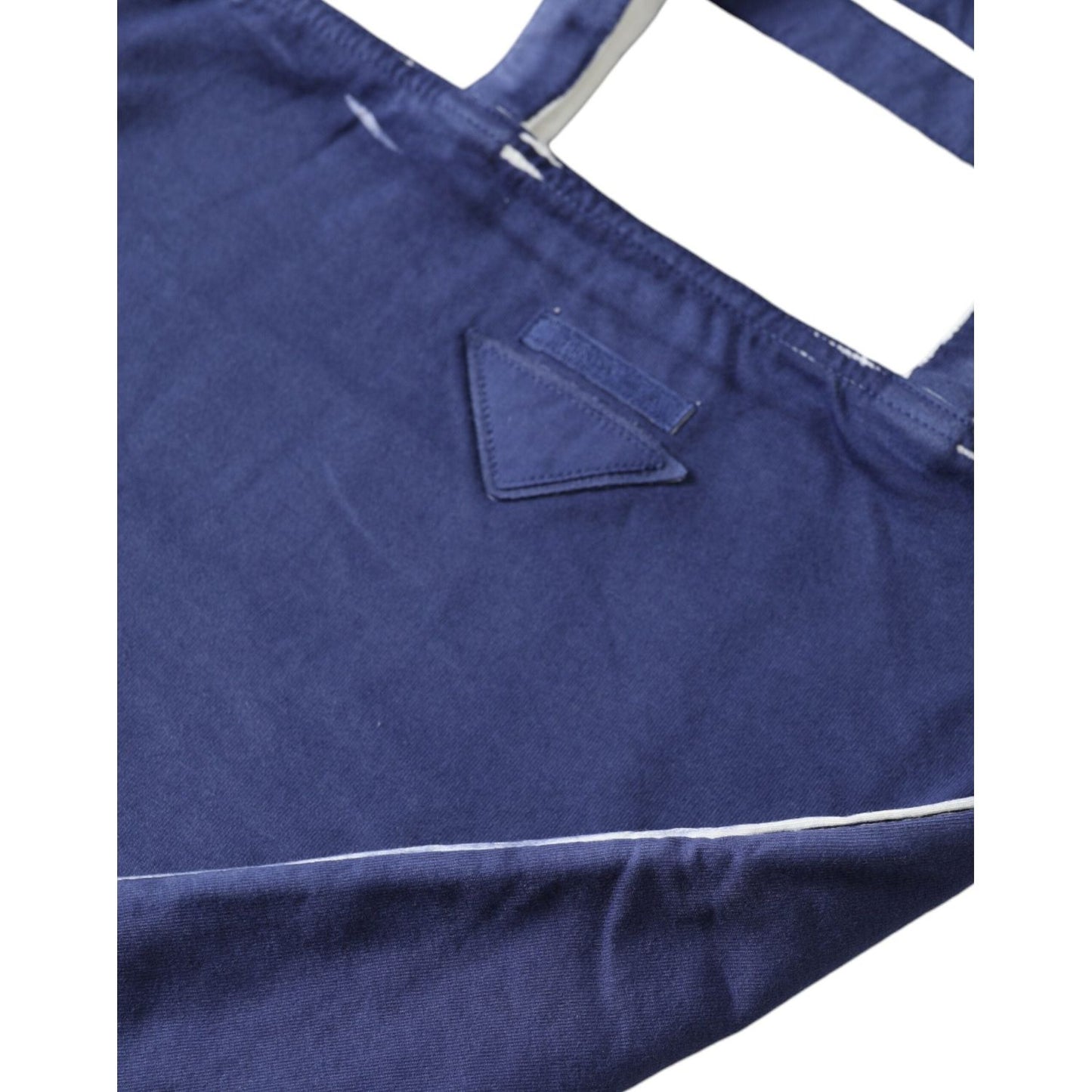 Prada Blue Jersey Fabric Logo Shoulder Shopping Tote Shopping Bag BAG1191