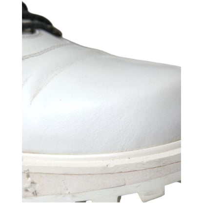 Dolce & Gabbana White Vulcano Trekking Ankle Boots Shoes