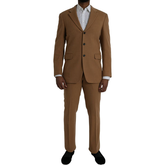 Prada Brown Cashmere 2 Piece Single Breasted Suit KOS2228-54