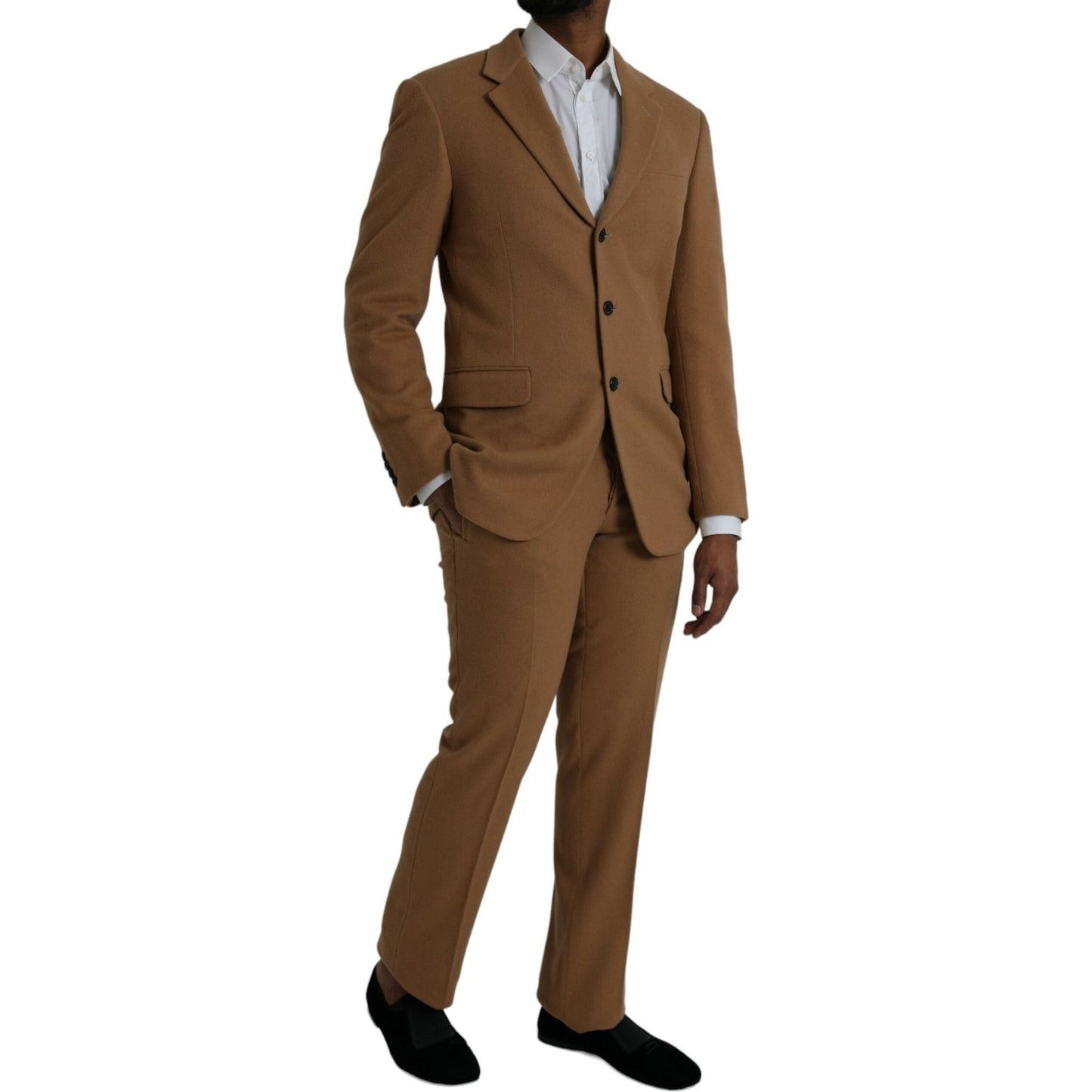 Prada Brown Cashmere 2 Piece Single Breasted Suit KOS2228-54
